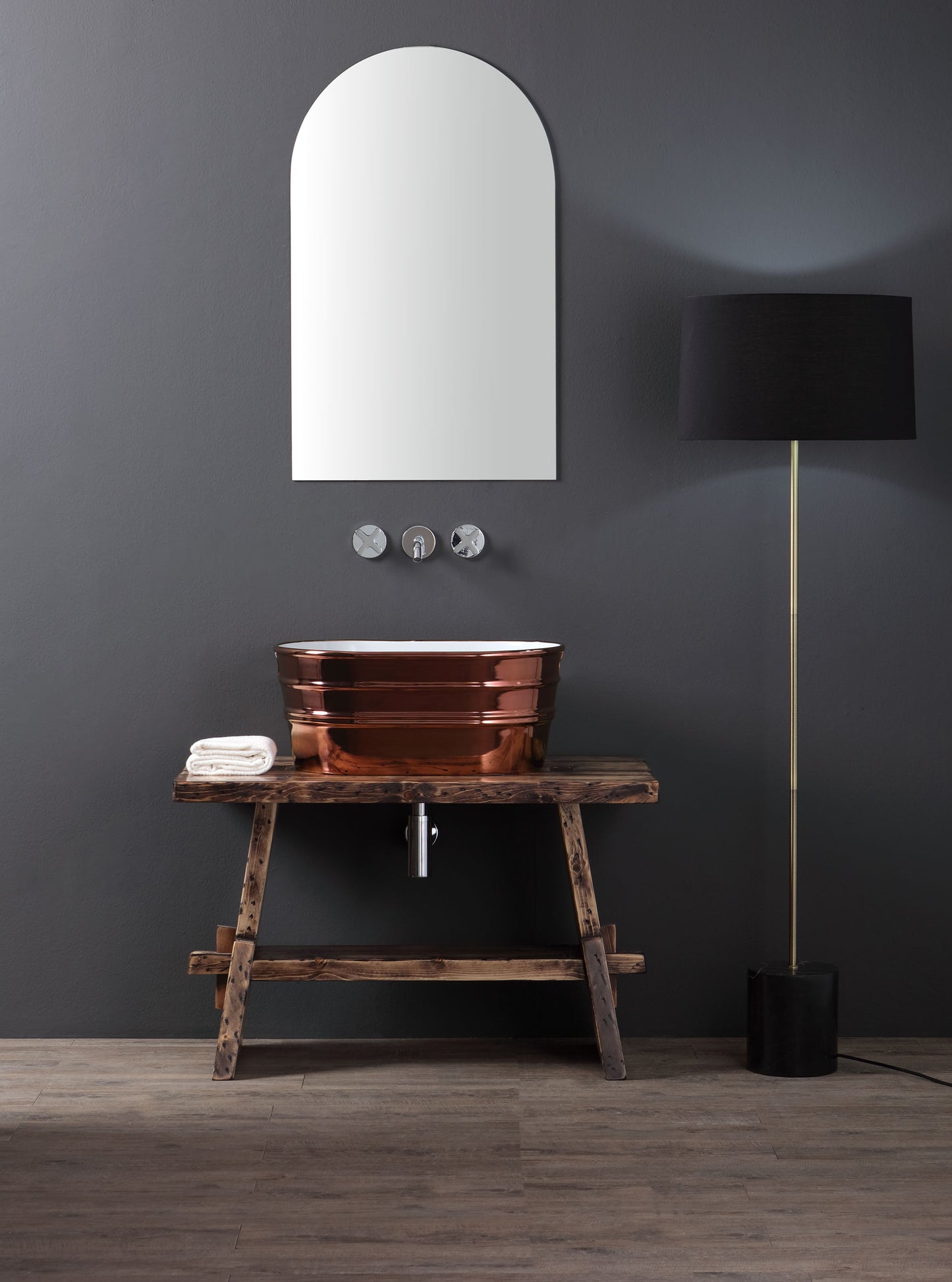 FLOOR CABINET IN WOODEN STAND