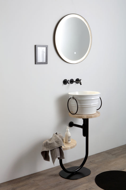 METALLSTRUKTUR MIT MARMORTOP SGABELLO