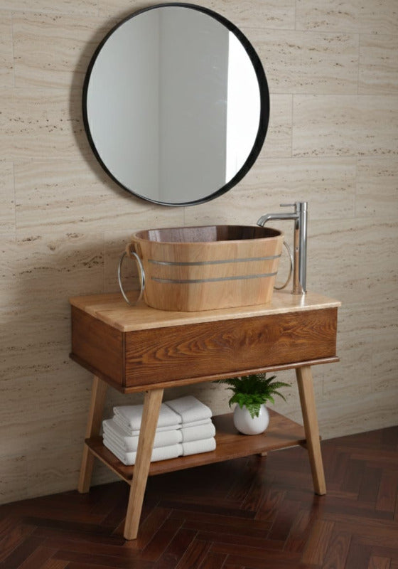 Lavabo Tinozza in Legno Frassino: il calore del naturale nel tuo bagno