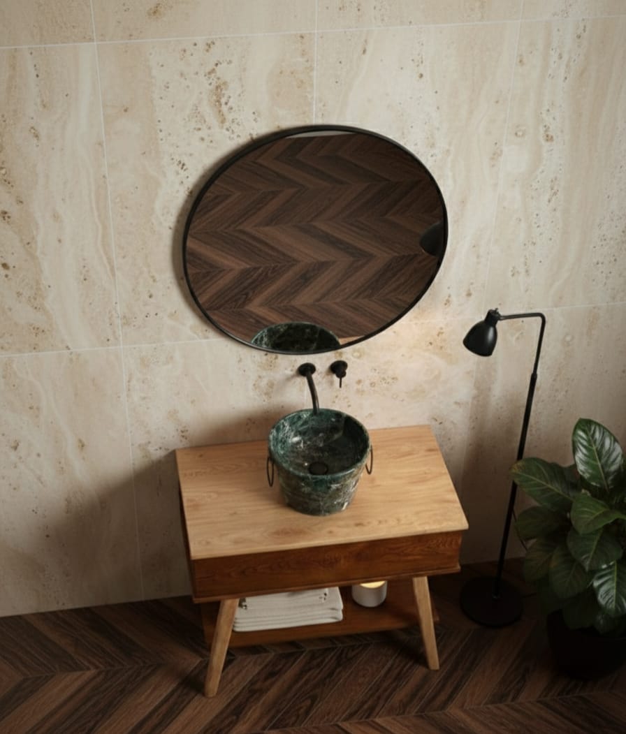 Mobile portalavabo in legno H Compass