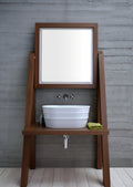 mobile bagno con specchio Camerino abete invecchiato con Tinozza Bianco