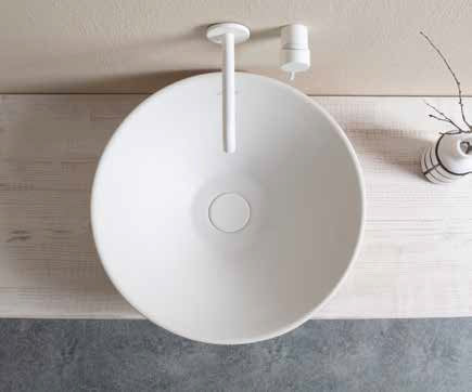 Lavabo da Appoggio cm 45 Disco Bianco Lucido
