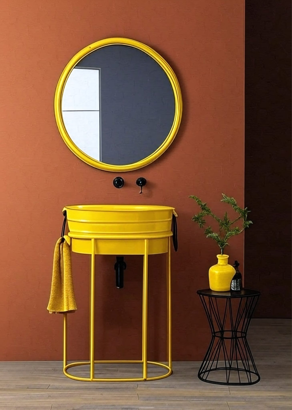 Struttura da terra alta in metallo Tinozza