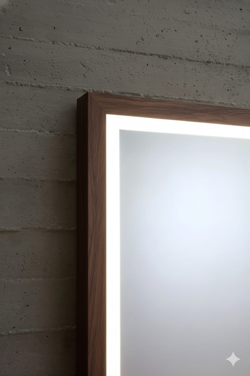 Mobile da terra in legno con specchio Tela Tinozza