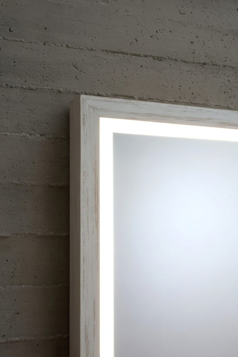 dettaglio luce Led mobile portalavabo Tela bianco decapé