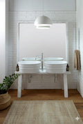 WOODEN FLOOR FURNITURE WITH MIRROR CANVAS TUB