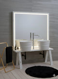 WOODEN FLOOR UNIT WITH BACILE CANVAS MIRROR