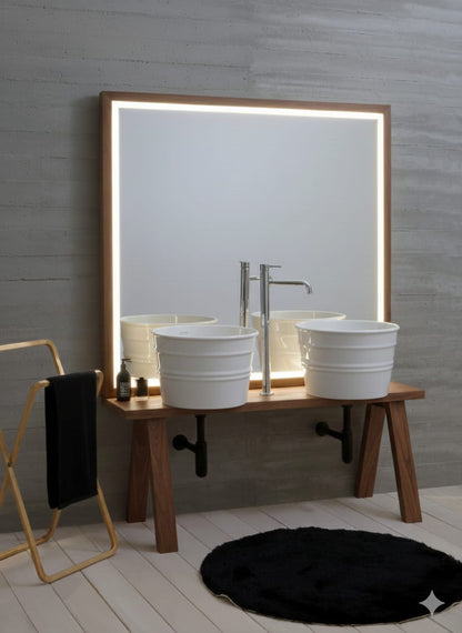 HÖLZERNE BODENEINHEIT MIT SPIEGEL TELA BACILE