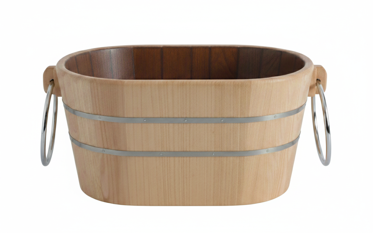 Lavabo cm 60x40 Tinozza in Legno Frassino