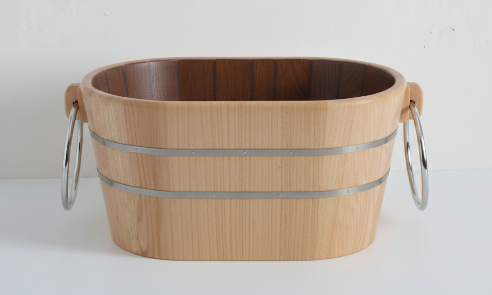 Lavabo cm 60x40 Tinozza in Legno Frassino