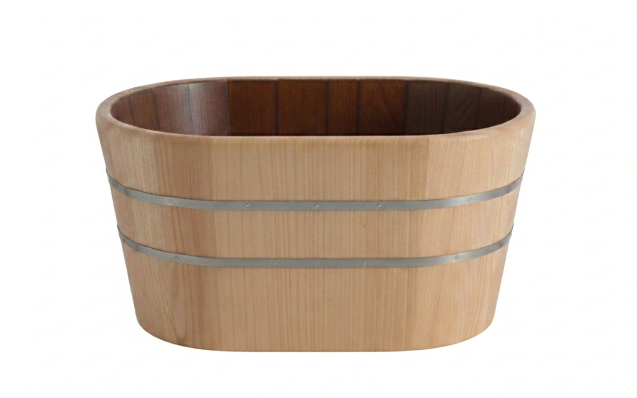 Lavabo cm 60x40 Tinozza in Legno Frassino