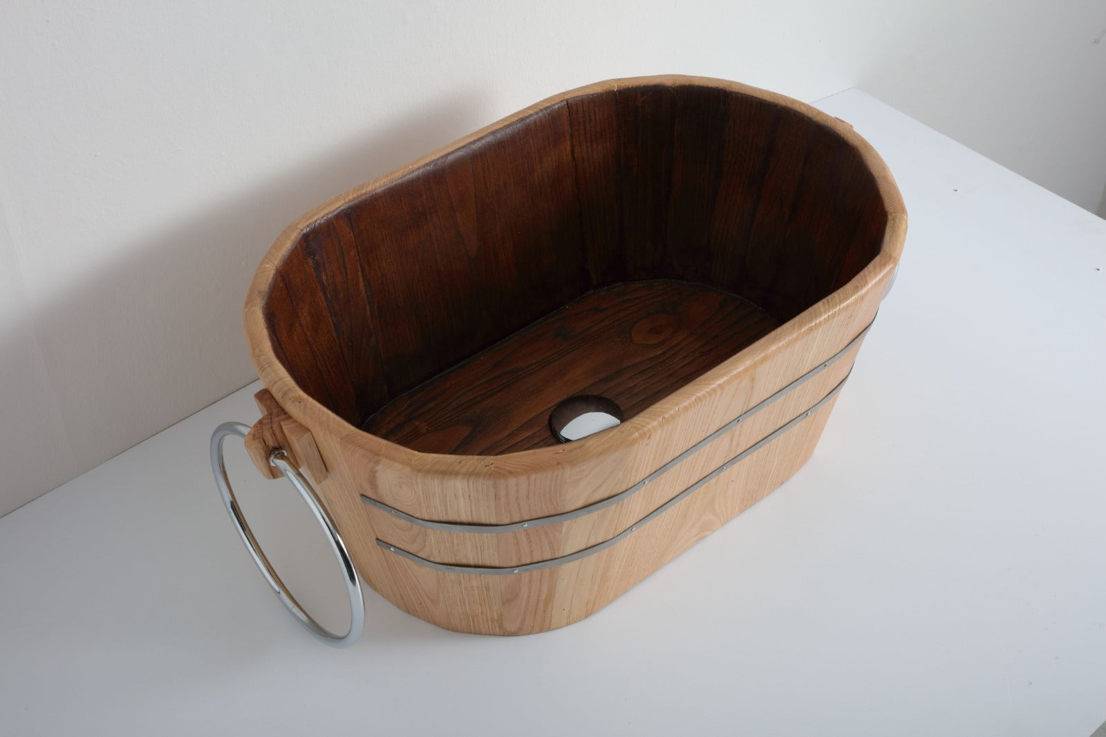 Lavabo cm 60x40 Tinozza in Legno Frassino