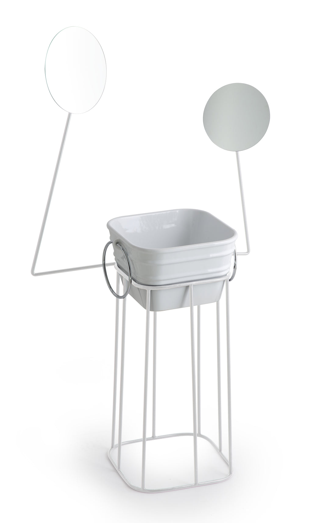 Struttura in metallo con specchi Manichino